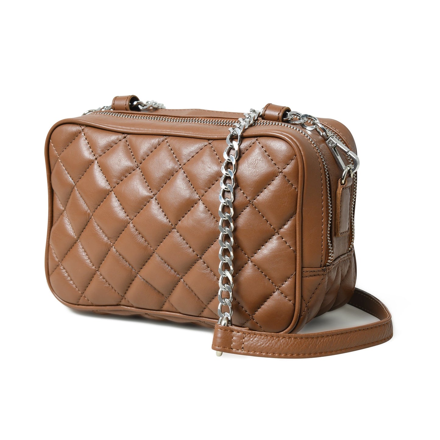 Mini Quilted Crossbody Bag, Rich Brown - Concordia Style Boutique