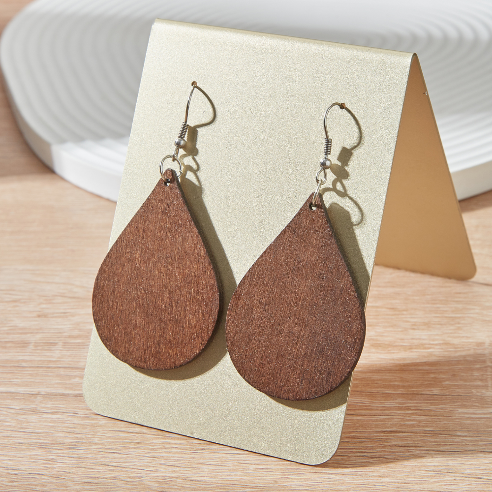 WOODEN STATEMENT EARRINGS (PAIR) - Concordia Style Boutique