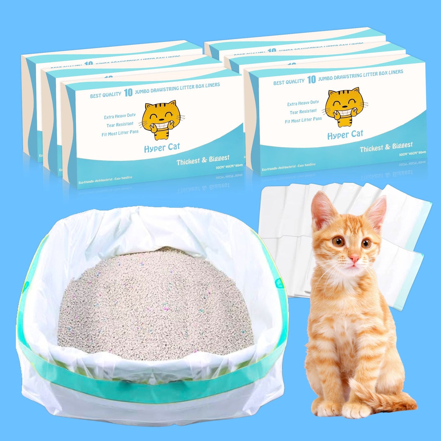 Jumbo Cat Litter Box Liners 60