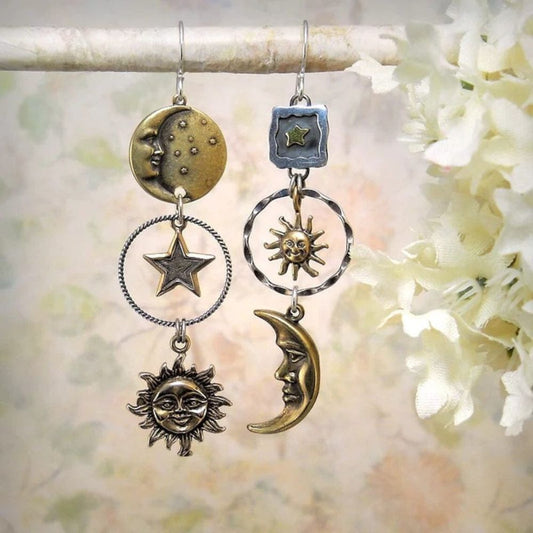 SUN AND MOON EARRINGS (PAIR) - Concordia Style Boutique