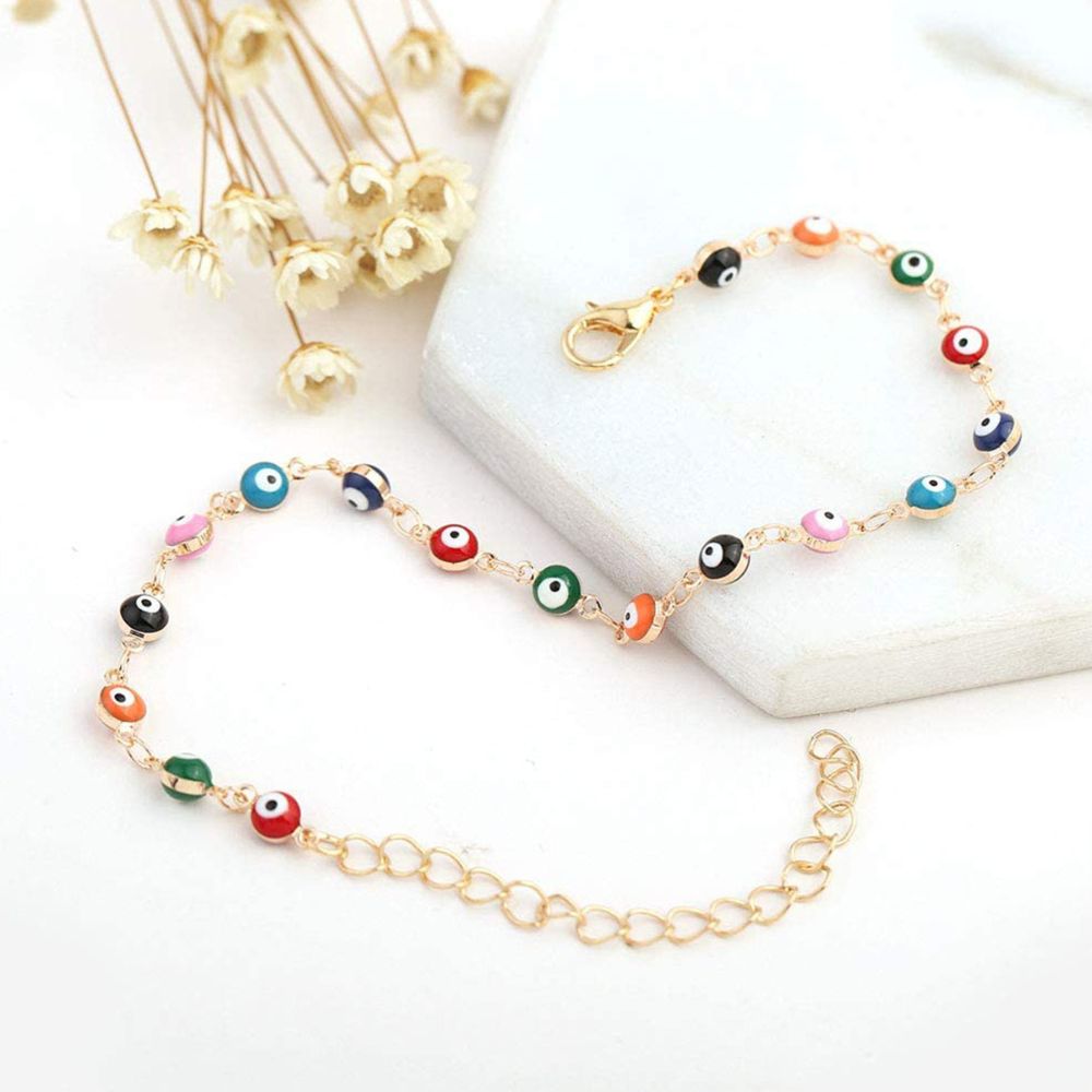 MULTICOLOR EVIL EYE BRACELET (ADJUSTABLE) - Concordia Style Boutique