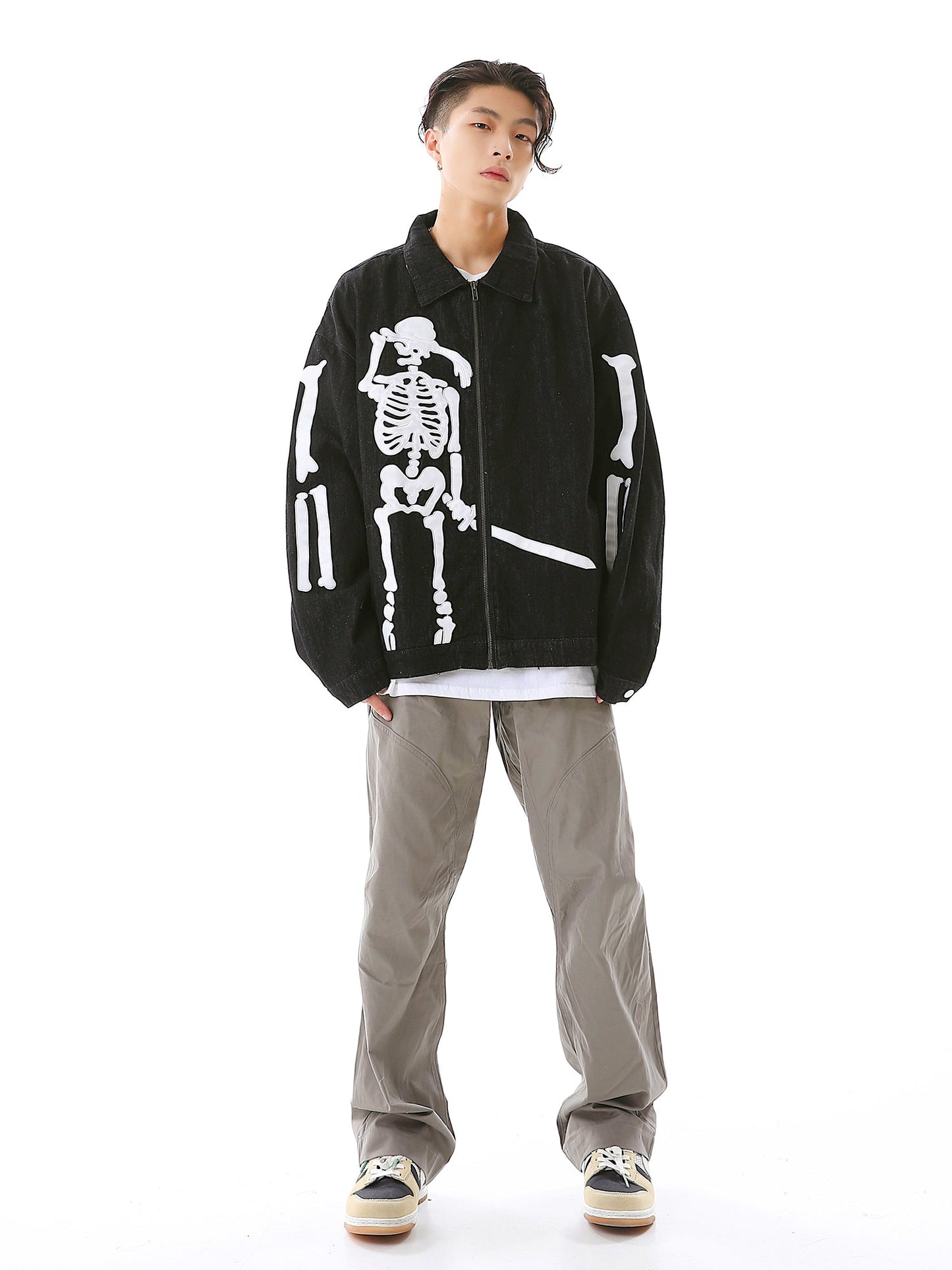 Crying Skeleton Denim Jacket - Concordia Style Boutique