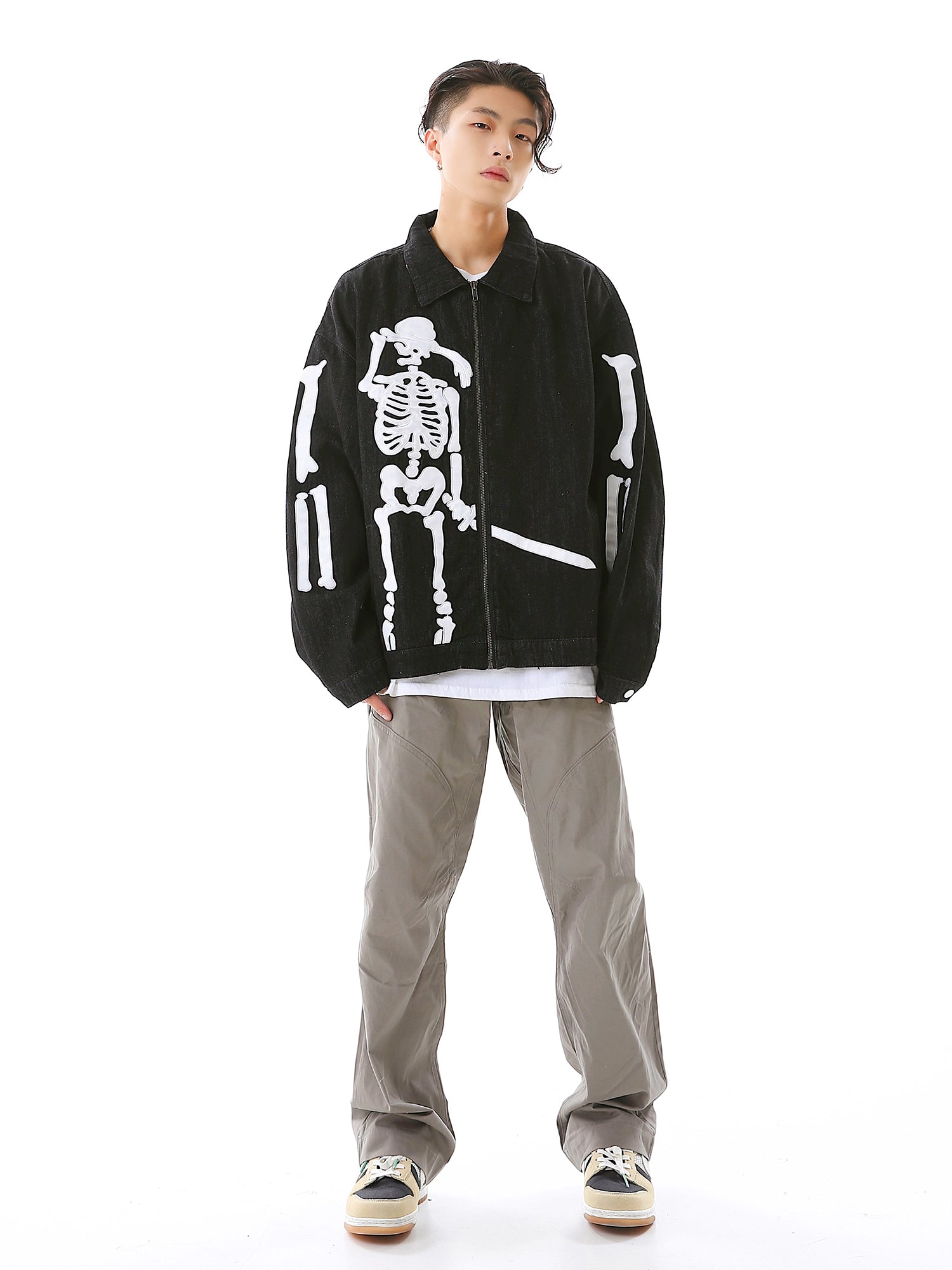 Crying Skeleton Denim Jacket - Concordia Style Boutique