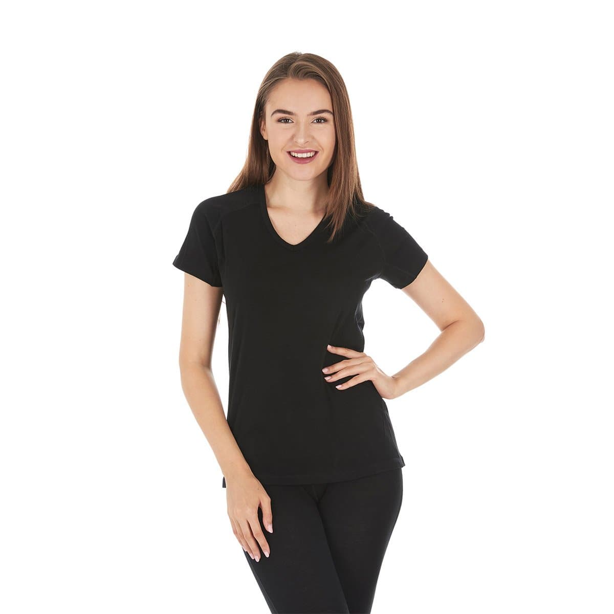 Microweight - Women's Wool V-Neck T-Shirt Woolverino - Concordia Style Boutique