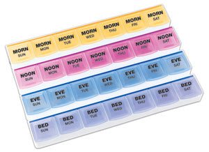 7-Day Pill Organizer - Color-Coded Weekly Medication Reminder with Easy Pill Removal