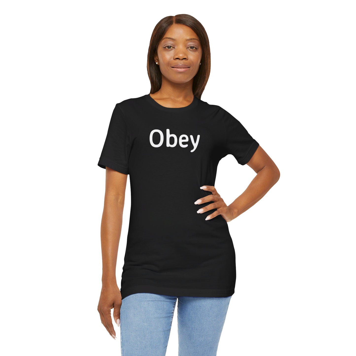 Unisex Jersey Short Sleeve Tee - "Obey" - Premium T-Shirt from Concordia Style Boutique - Just $22.84! Shop now at Concordia Style Boutique