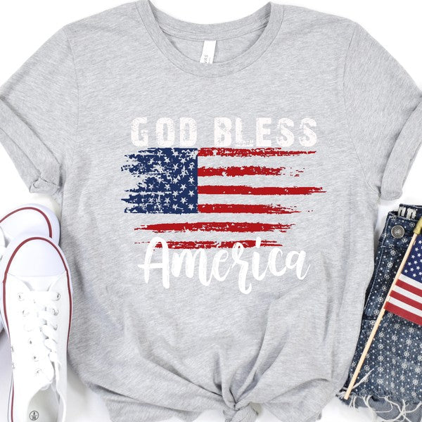 God Bless America Distressed Flag T-shirt - Concordia Style Boutique
