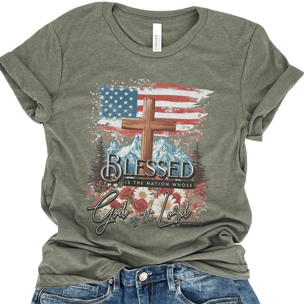 Blessed is the Nation Women's Christian T-shirt - Concordia Style Boutique