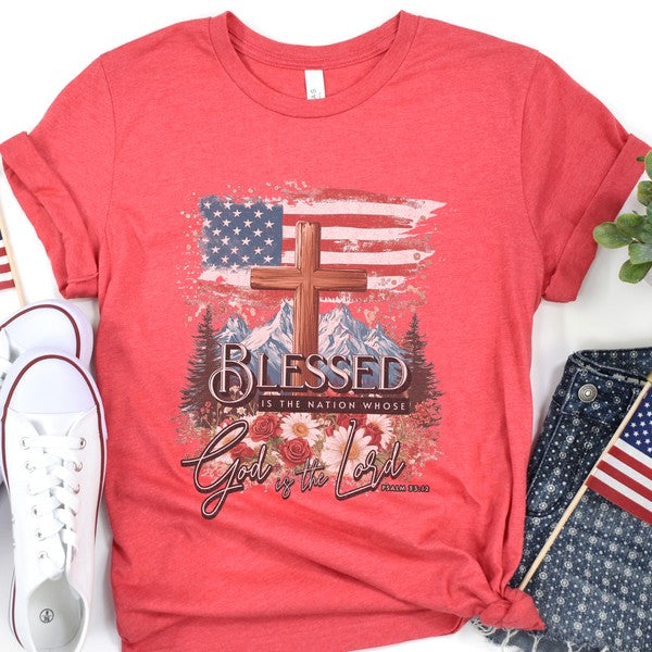 Blessed is the Nation Women's Christian T-shirt - Concordia Style Boutique