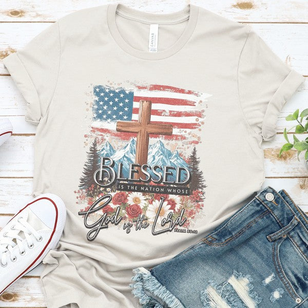 Blessed is the Nation Women's Christian T-shirt - Concordia Style Boutique