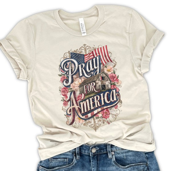 Pray for America Country Barn Christian T-shirt - Concordia Style Boutique