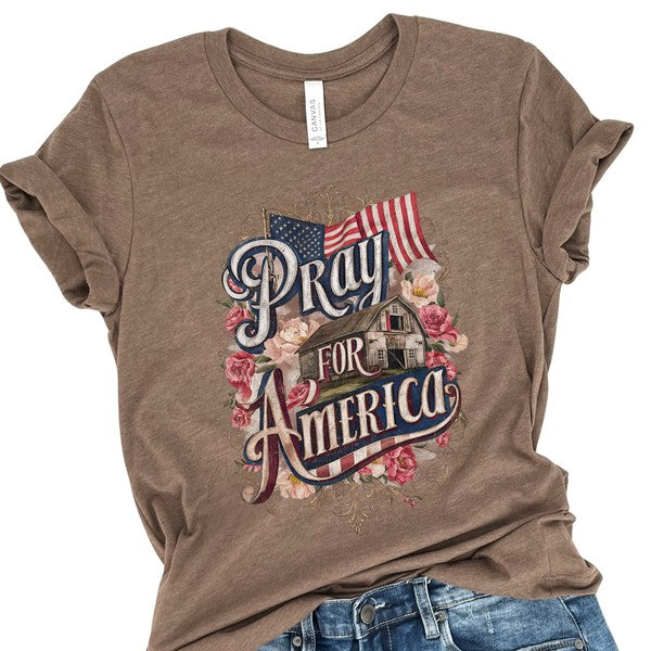 Pray for America Country Barn Christian T-shirt - Concordia Style Boutique