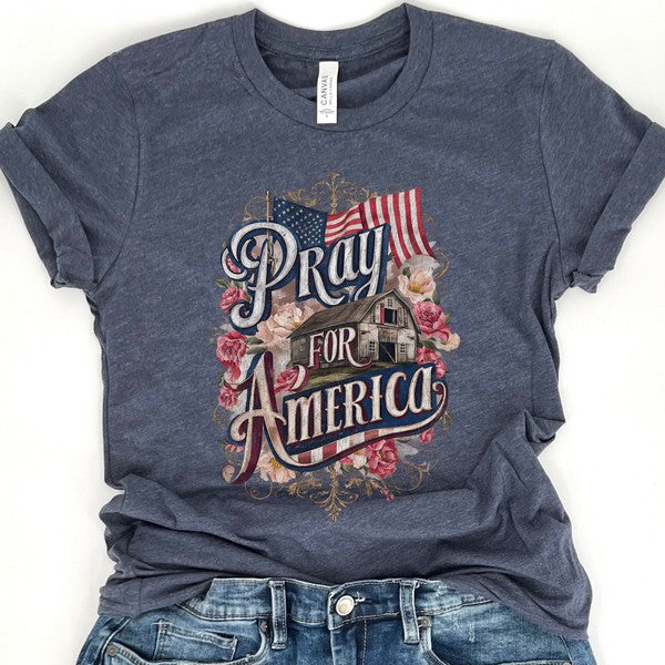 Pray for America Country Barn Christian T-shirt - Concordia Style Boutique