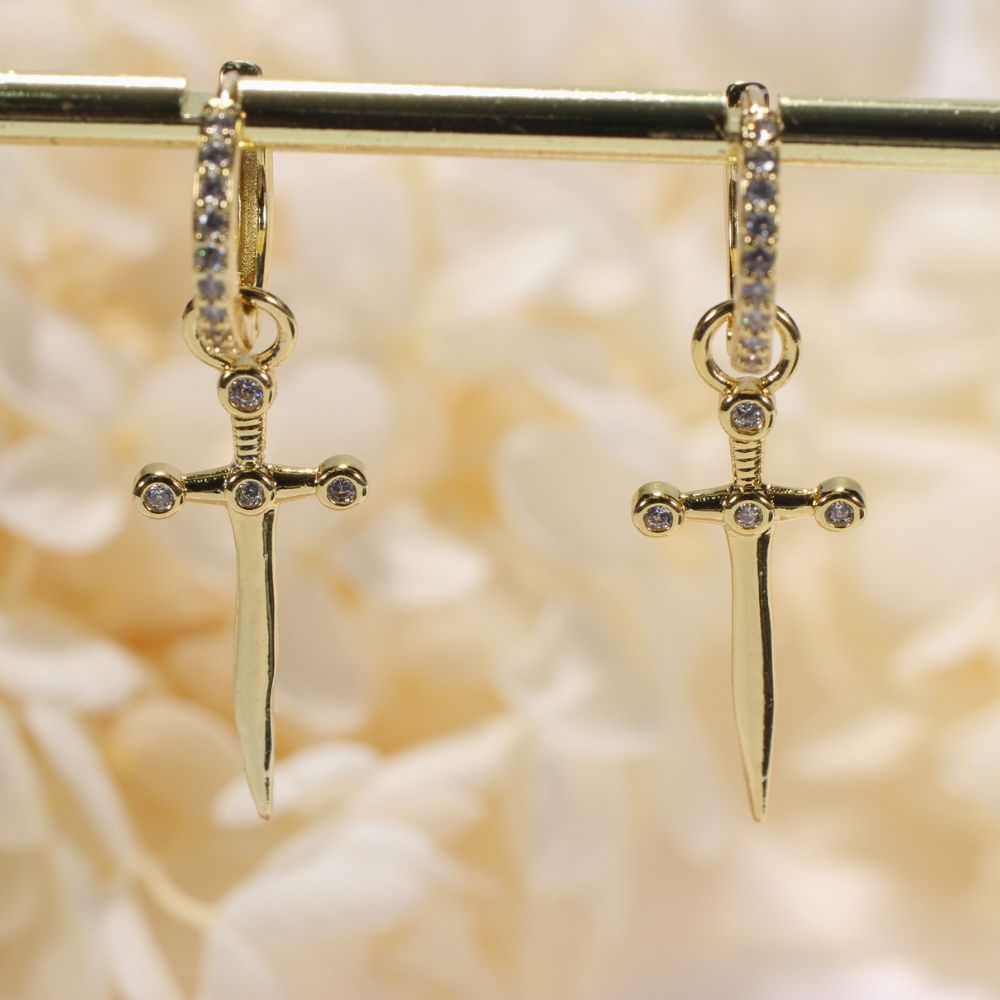 DAGGER CROSS EARRINGS (PAIR) - Concordia Style Boutique