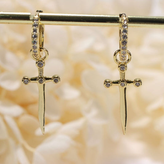 DAGGER CROSS EARRINGS (PAIR) - Concordia Style Boutique