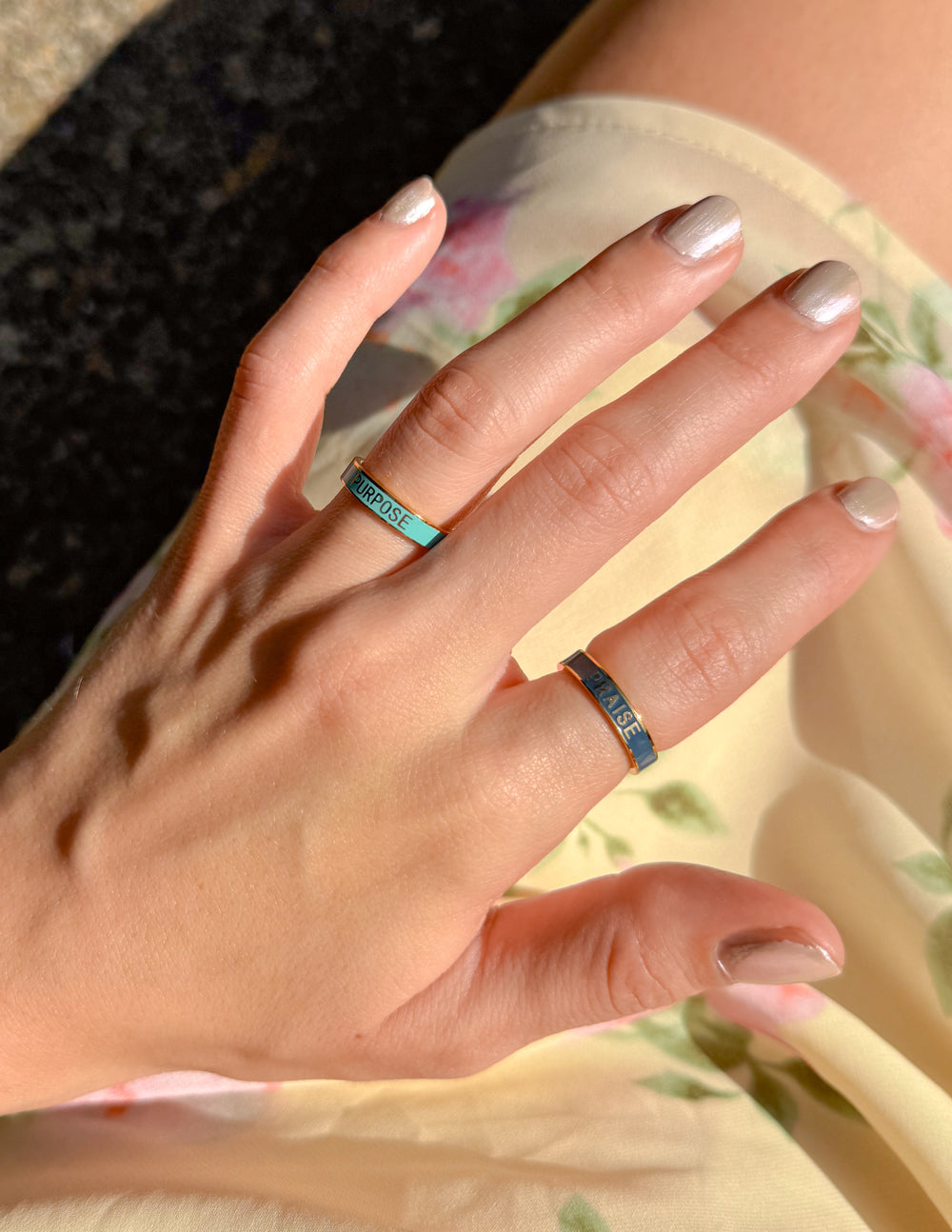 Teal Enamel Purpose Ring - Concordia Style Boutique