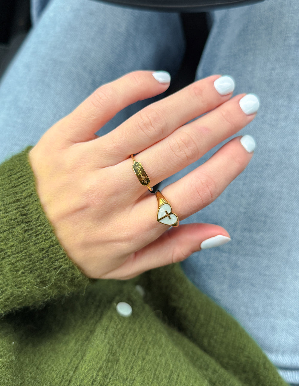 Enamel Heart Cross Ring - Concordia Style Boutique