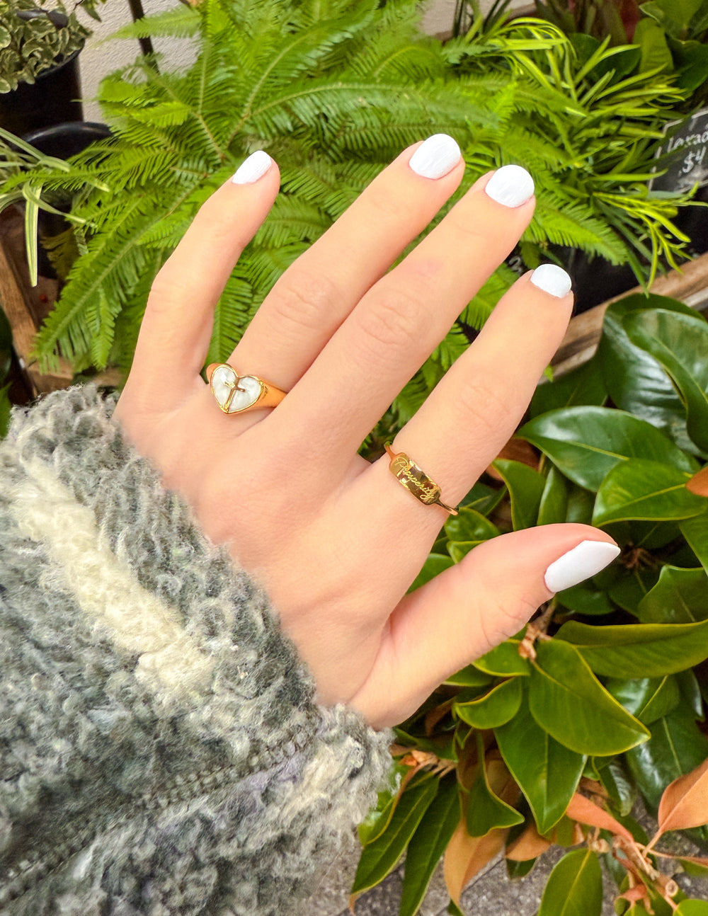 Enamel Heart Cross Ring - Concordia Style Boutique