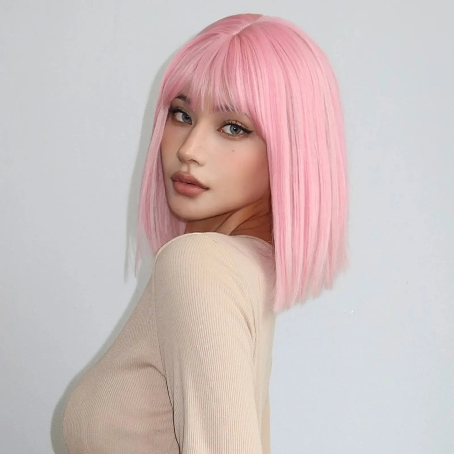 Qi Bangs Bobhaircut Wig - Bobo Short Straight - High Temperature Chemical Fiber Silk - Premium wig from Concordia Style Boutique - Just $17.97! Shop now at Concordia Style Boutique