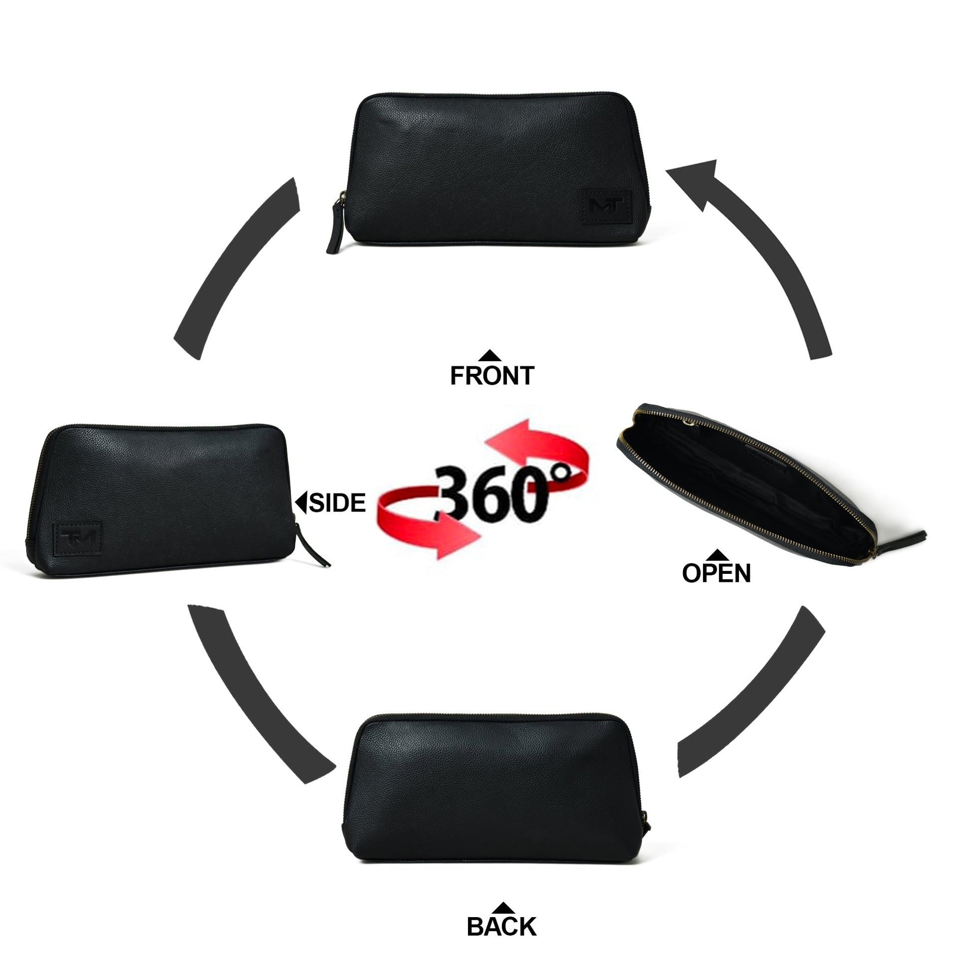 Classic Black Leather Clutch - Concordia Style Boutique