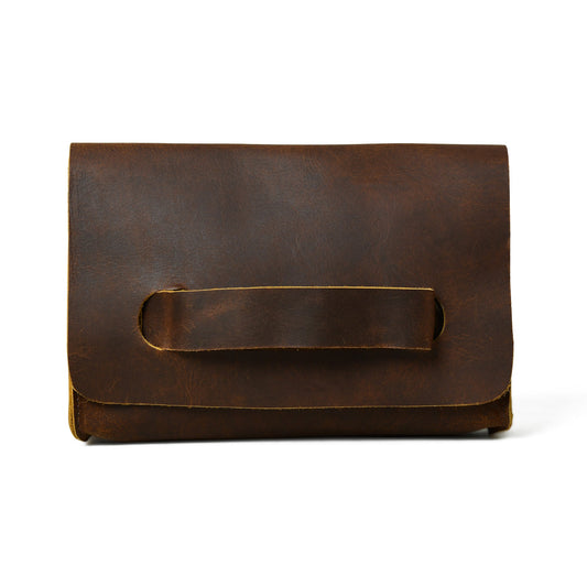 Chic Cocoa Leather Women's Clutch - Concordia Style Boutique