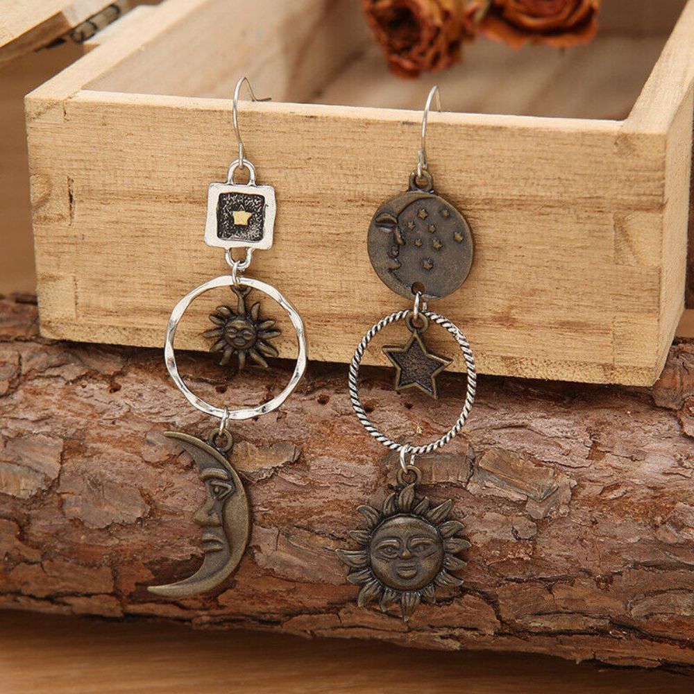 SUN AND MOON EARRINGS (PAIR) - Concordia Style Boutique