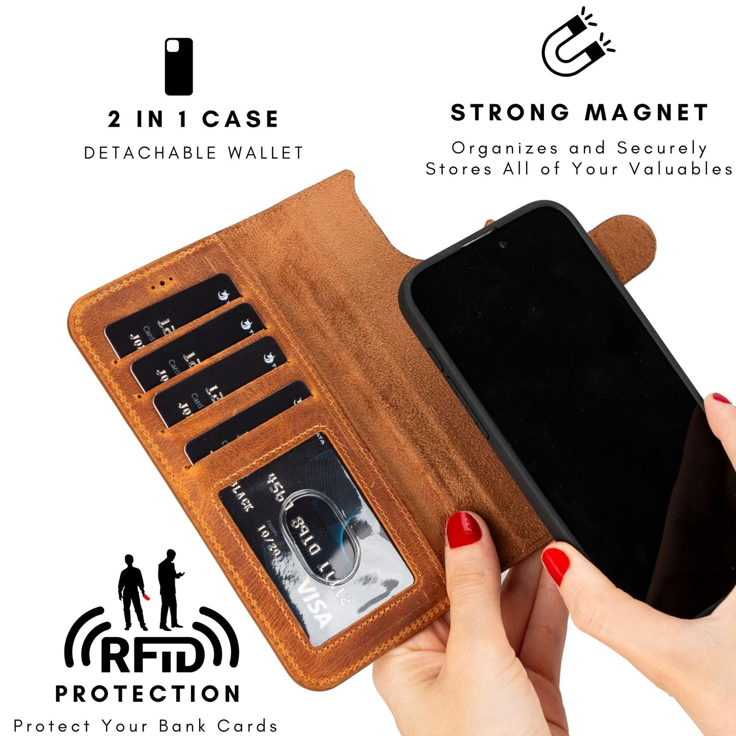Casper iPhone 14 Series Detachable Leather Wallet Case - Concordia Style Boutique