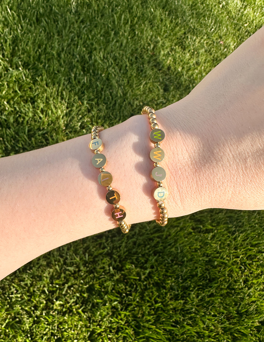 Gold Faith Letter Bracelet - Concordia Style Boutique