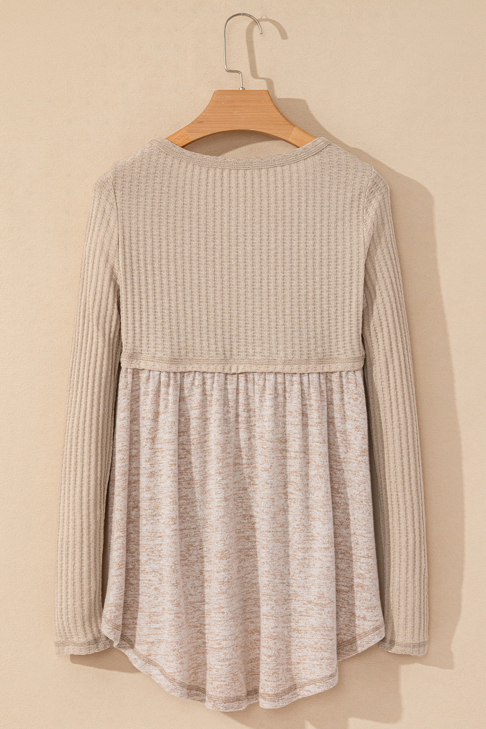 Alexandra Textured Long Sleeve V Neck Babydoll Top - Concordia Style Boutique