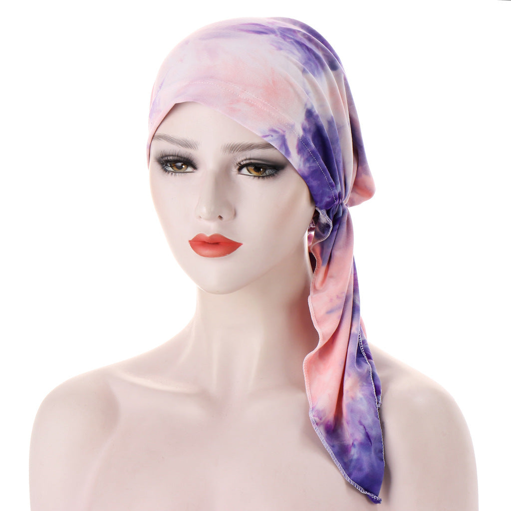 Curved Tail Turban Hat Flower Cloth Pullover - Premium head wrap from Concordia Style Boutique - Just $13.98! Shop now at Concordia Style Boutique