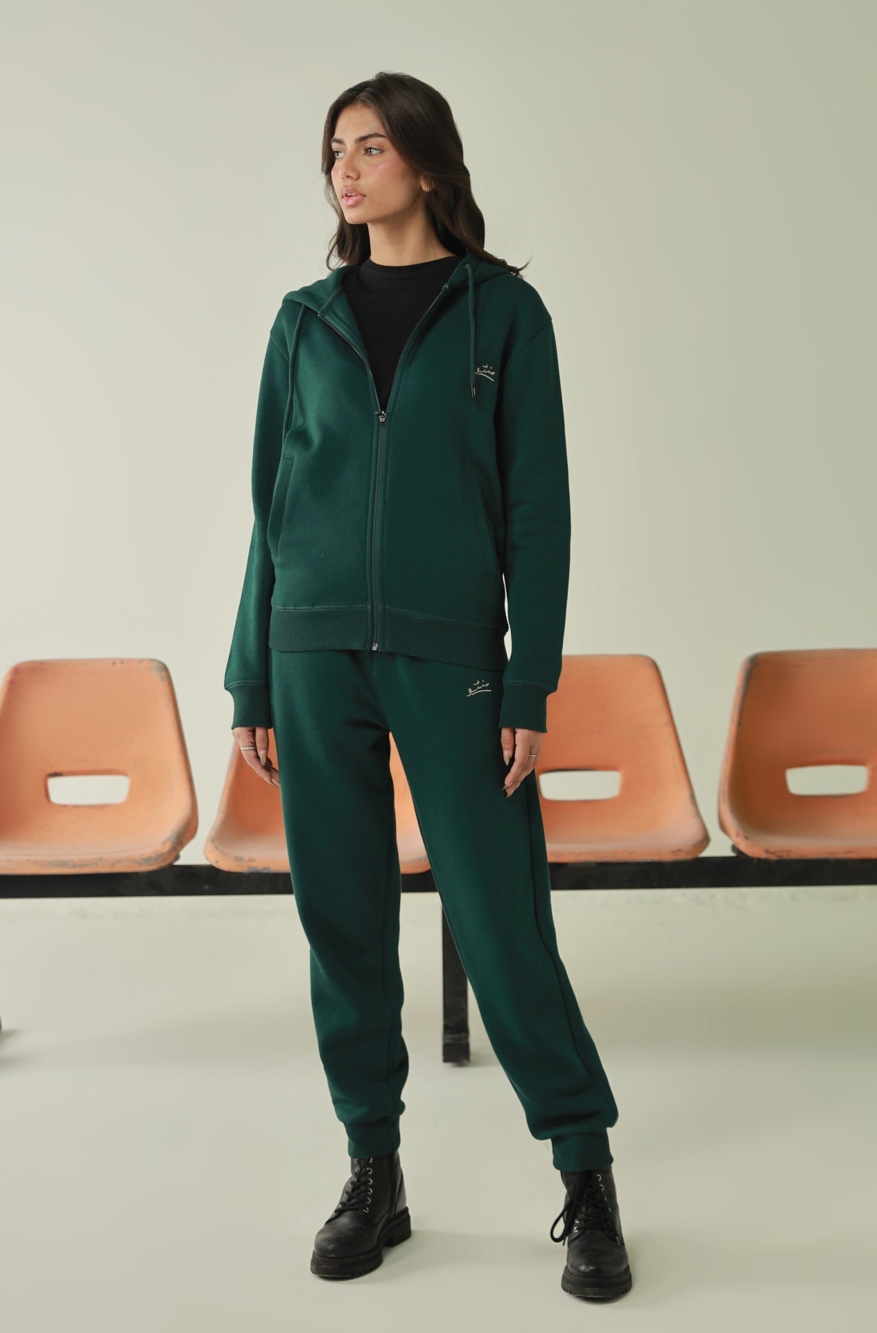 Zipper Hoodie - Ever Green - Concordia Style Boutique