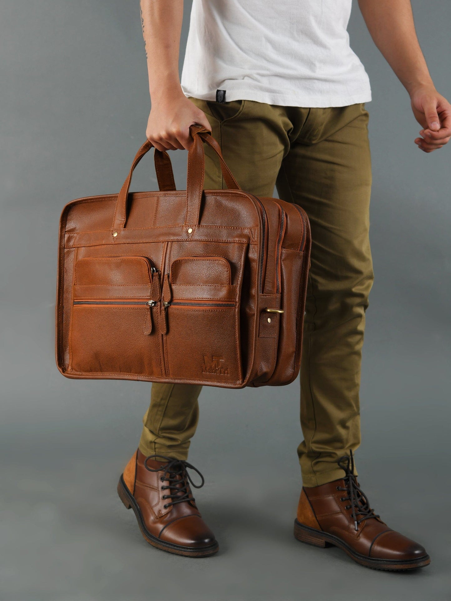 MaheTri Captain Buffalo Briefcase - Concordia Style Boutique