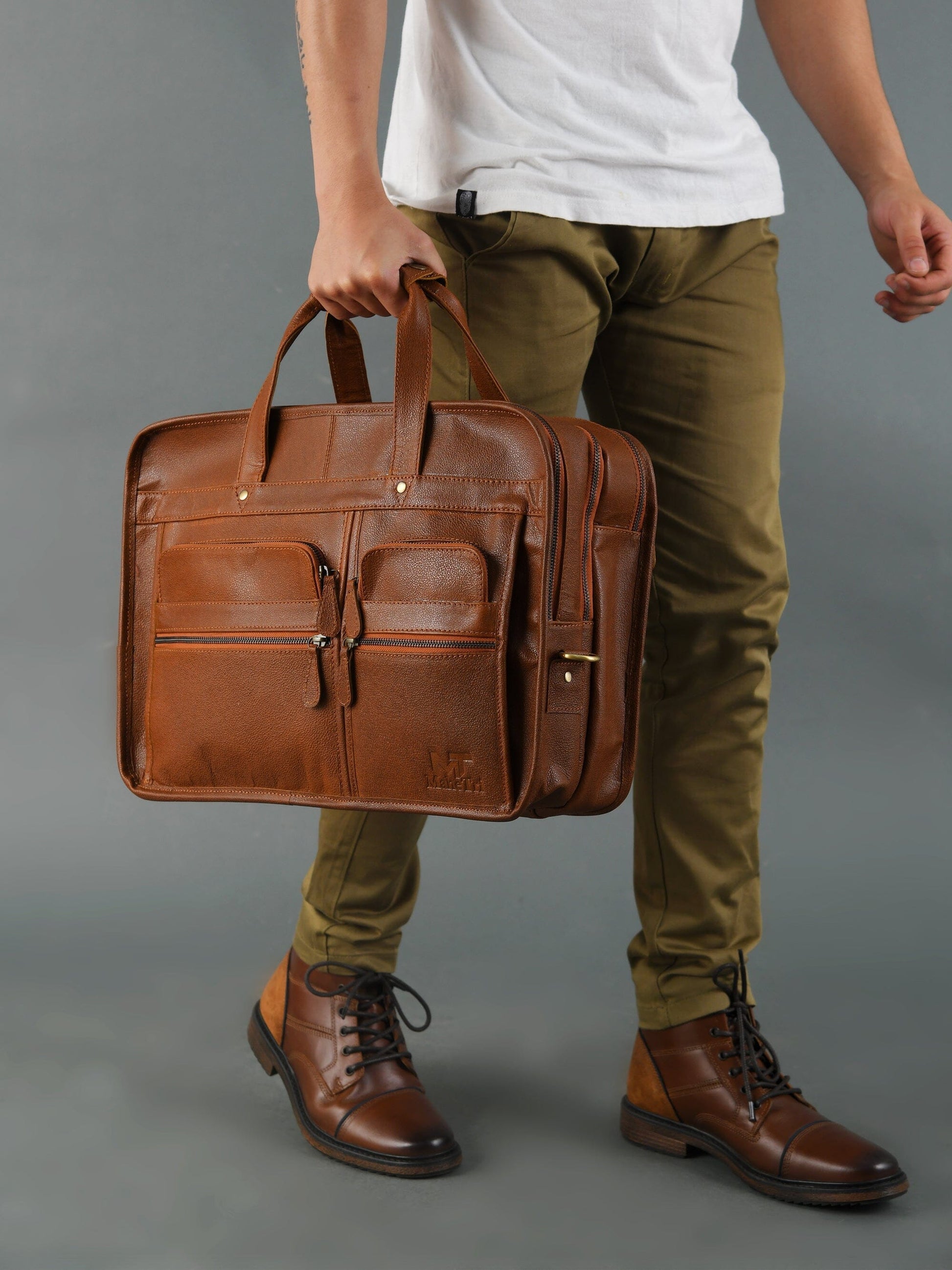 MaheTri Captain Buffalo Briefcase - Concordia Style Boutique