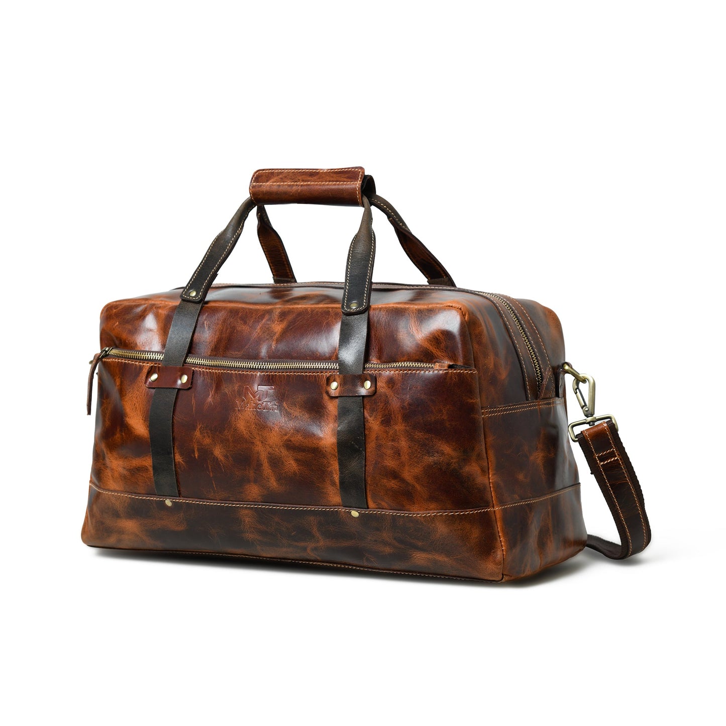 Espresso Elegance Carry on Duffle, Saddle Tan - Concordia Style Boutique