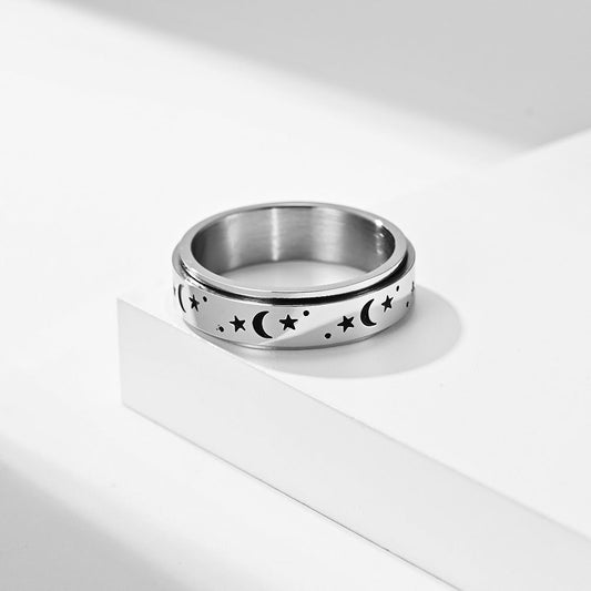 SPINNING MOON & STAR RING - Concordia Style Boutique