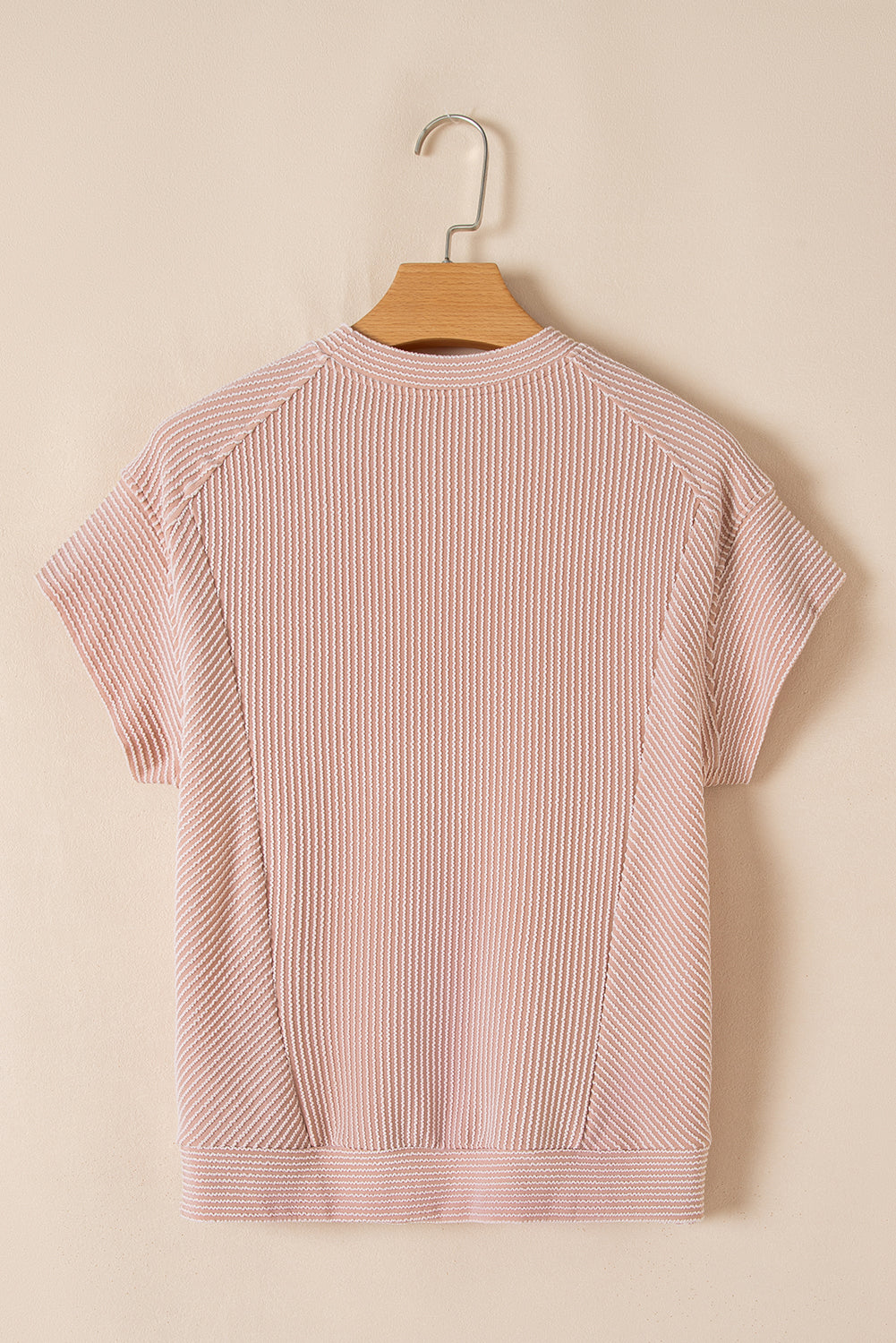 Luxury Solid Corded Short Sleeve T Shirt And Wide Leg Pants Set - Concordia Style Boutique