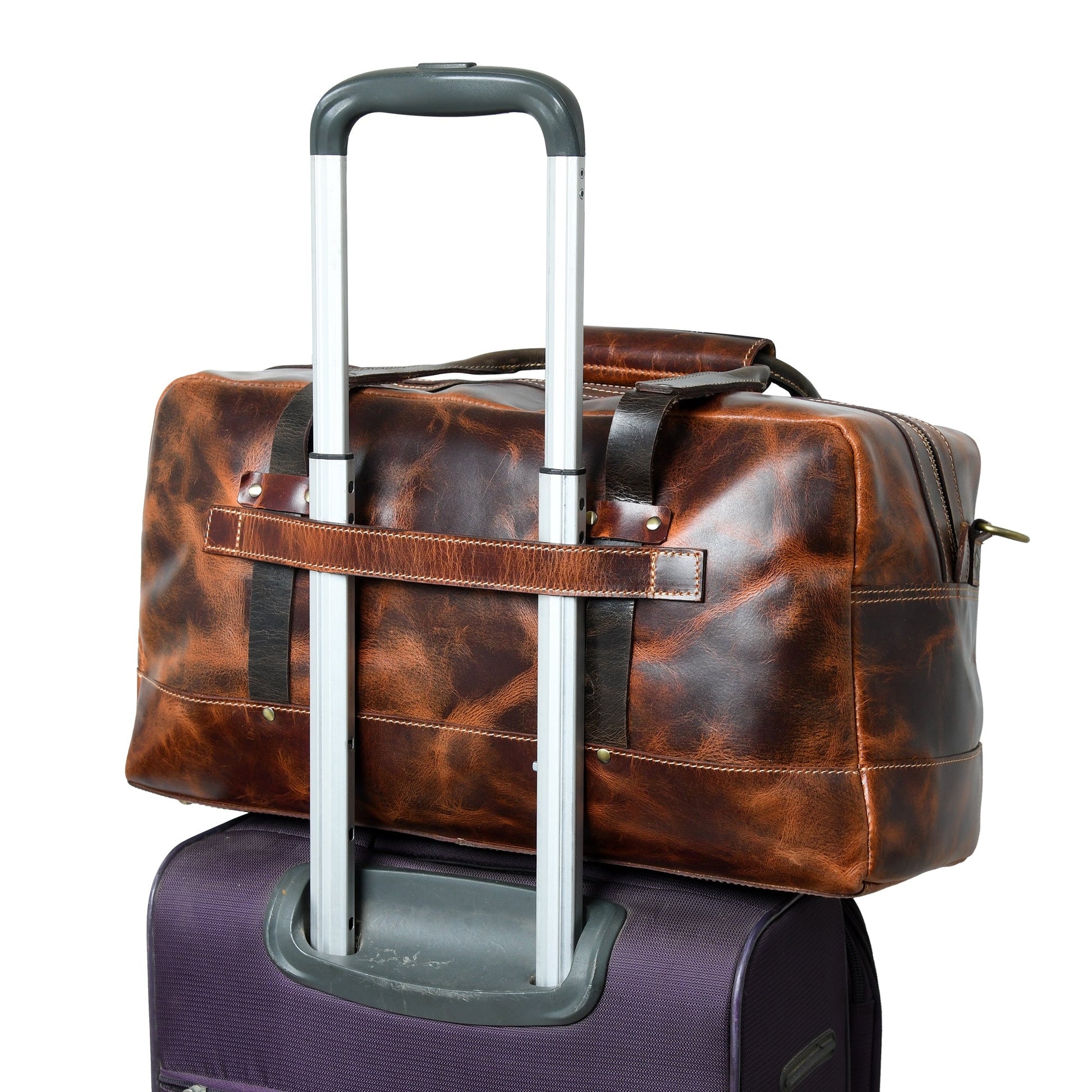 Espresso Elegance Carry on Duffle, Saddle Tan - Concordia Style Boutique