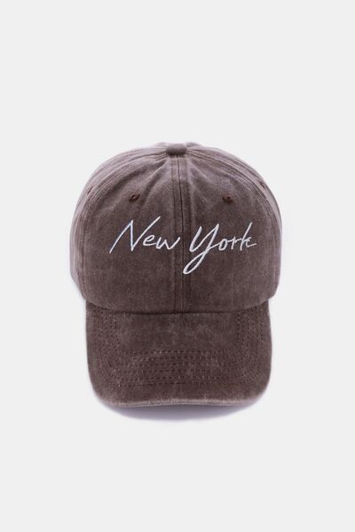 Zenana Washed Embroidered City Baseball Cap - Premium Baseball cap from Concordia Style Boutique - Just $17.68! Shop now at Concordia Style Boutique