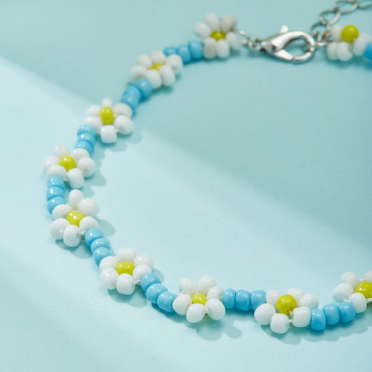 DAISY GLASS BEAD ANKLET (ADJUSTABLE) - Concordia Style Boutique