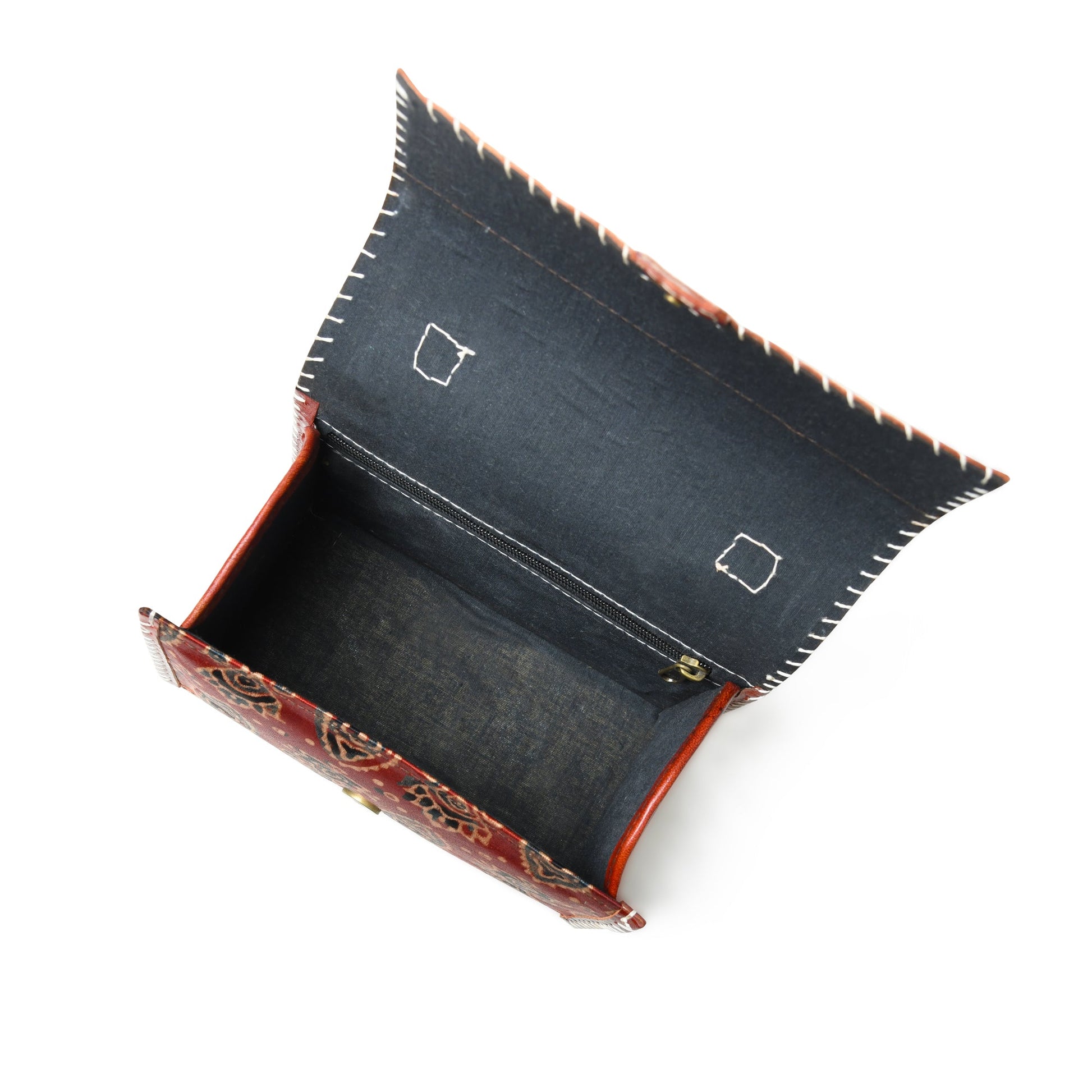 Maroon Mystique Ajrakh Satchel Purse - Concordia Style Boutique