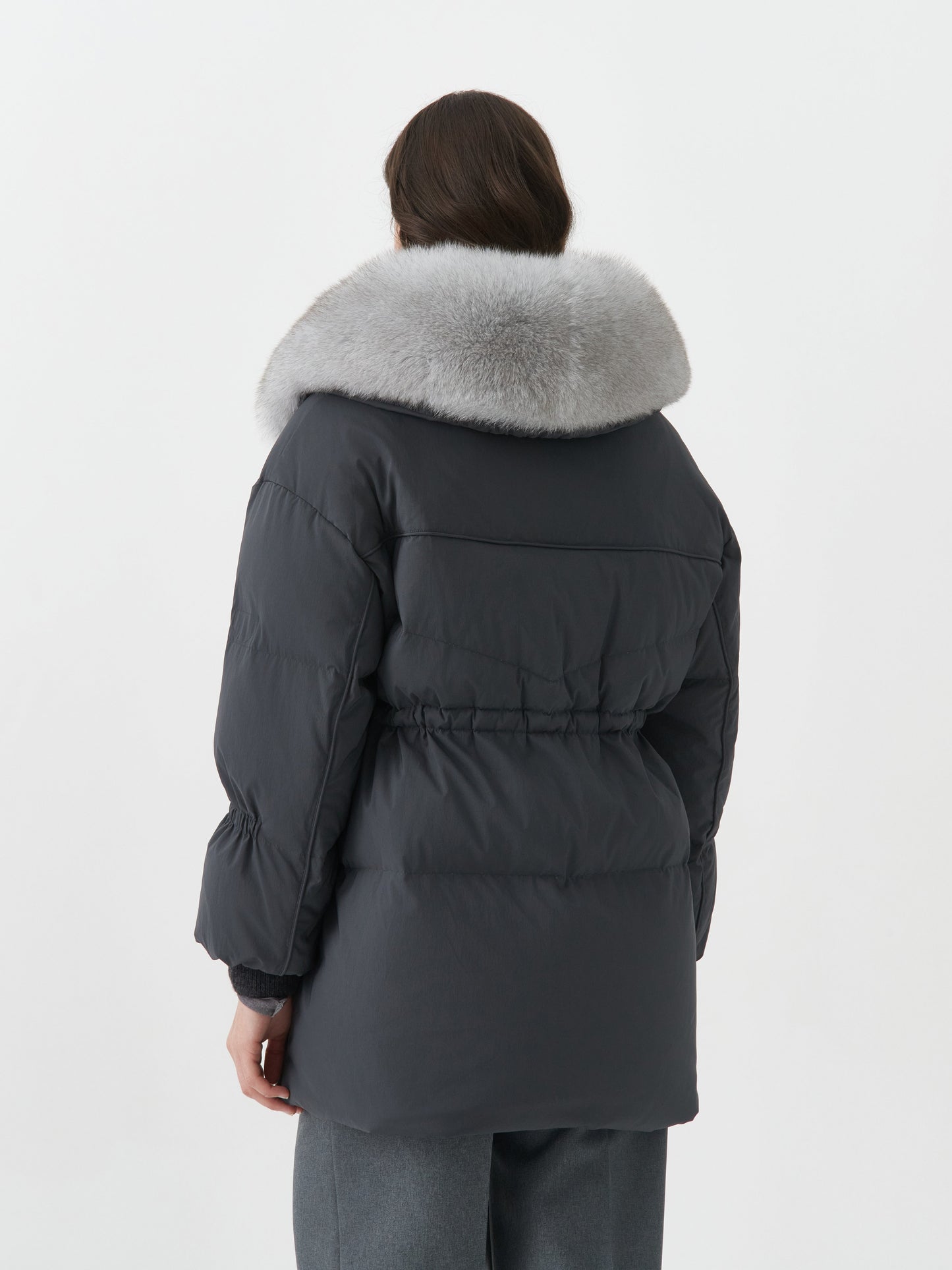 Genuine Blue Fox Down Fill Coat