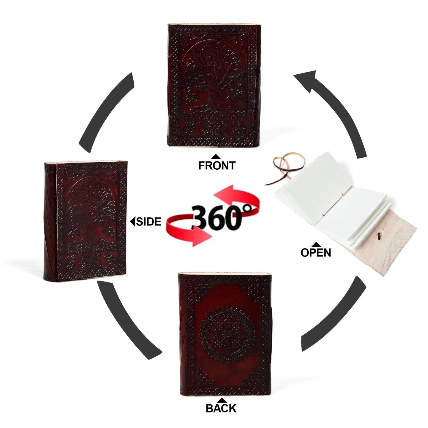 Nature's Wisdom Leather Journal - Concordia Style Boutique