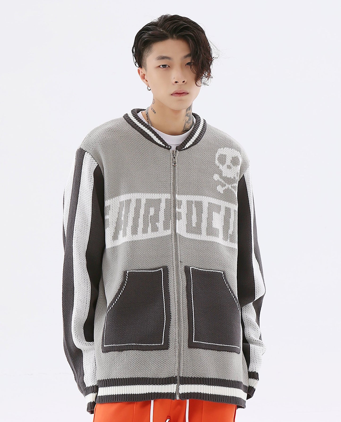 Easy Skull Knit Bomber Jacket - Concordia Style Boutique