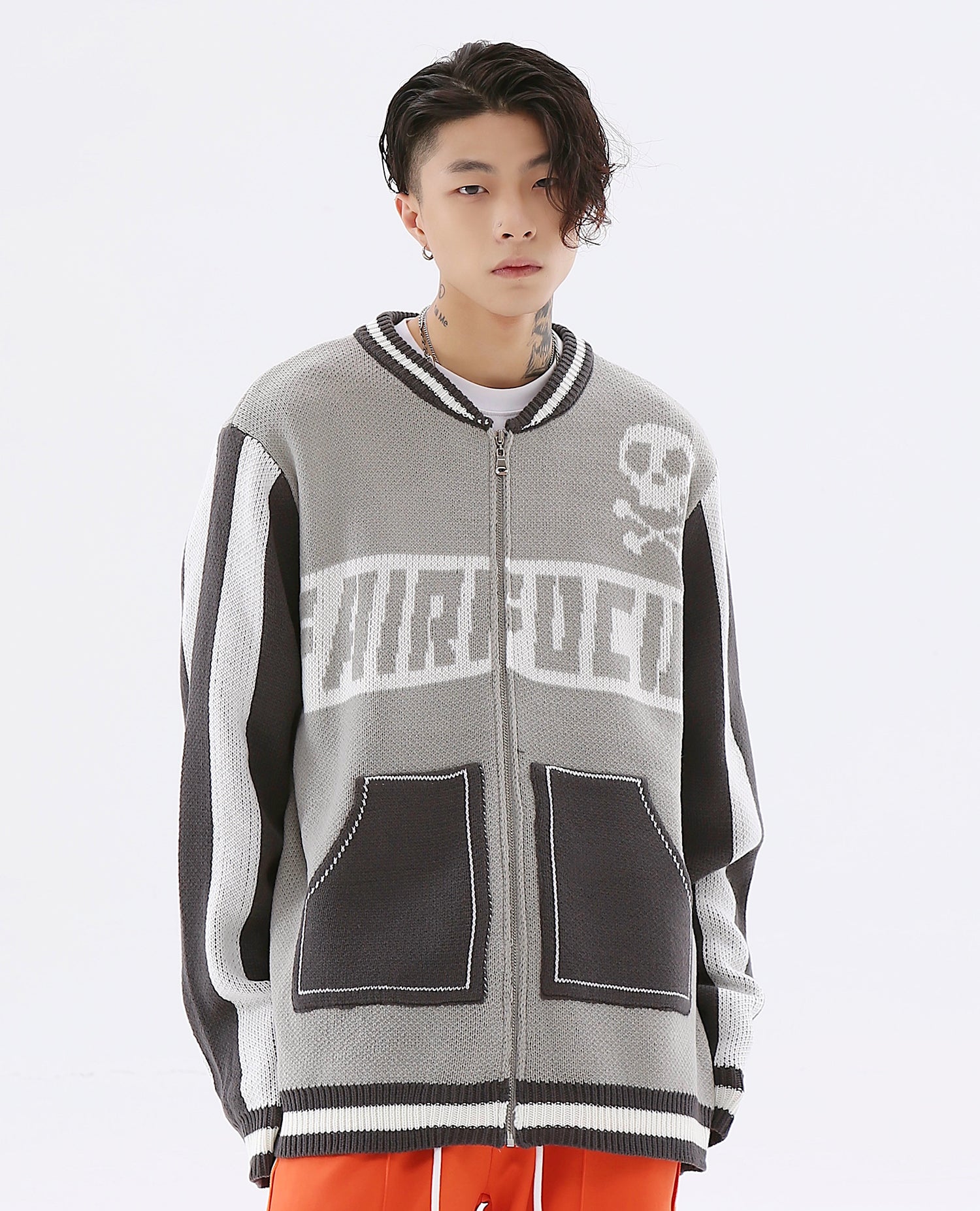 Easy Skull Knit Bomber Jacket - Concordia Style Boutique