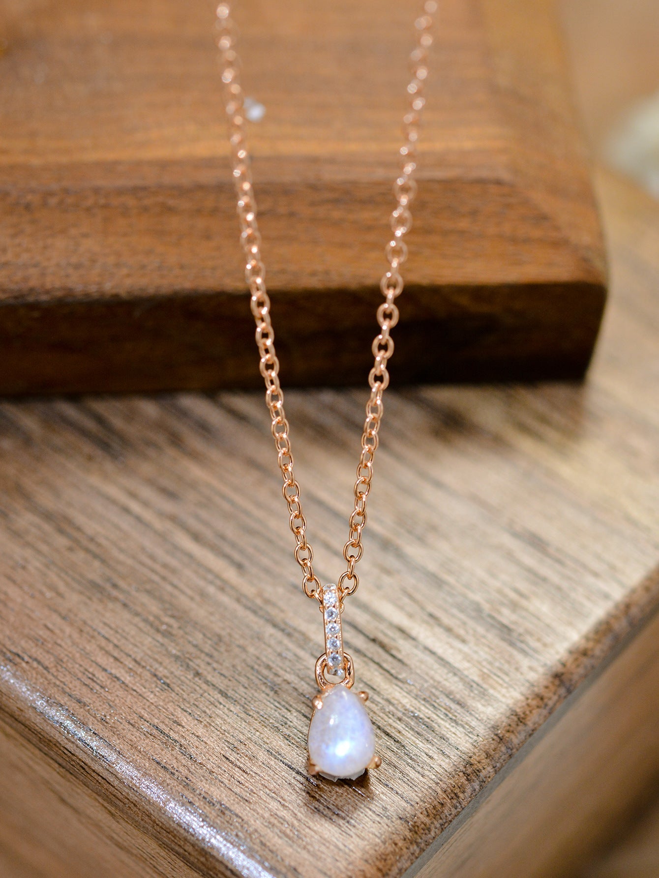 Moonstone Teardrop Pendant Necklace - Concordia Style Boutique