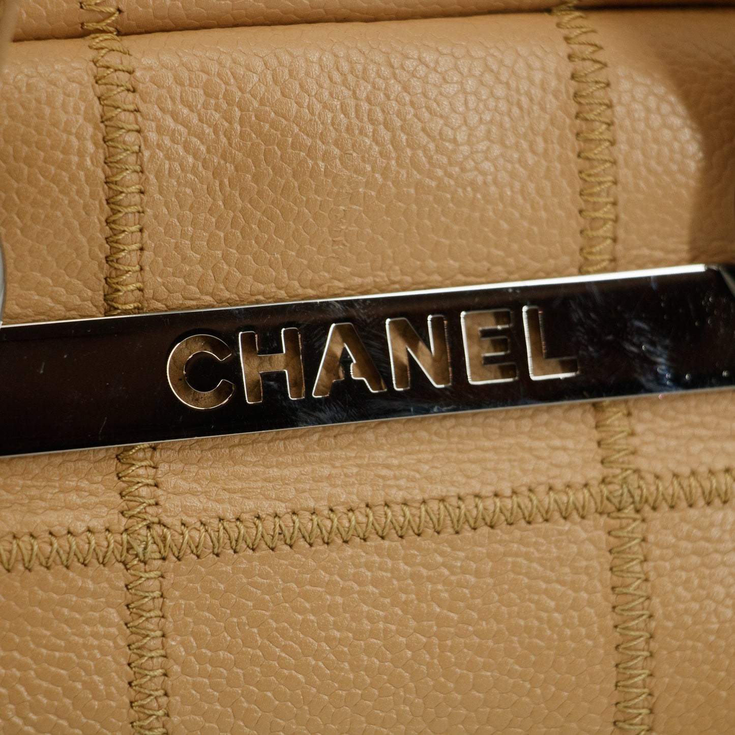 •	Chanel LAX Square Quilt Chocolate Bar Bowler Bag 9 Series #2749