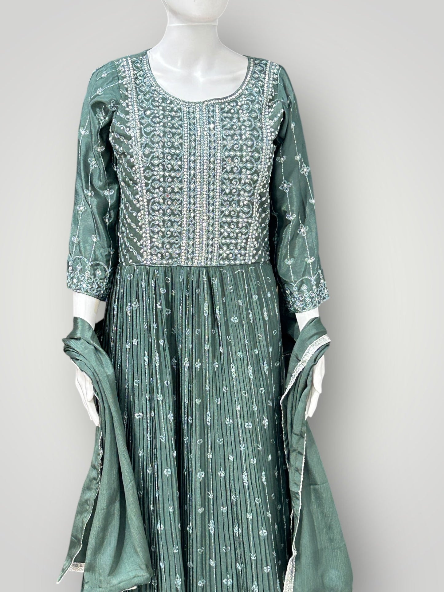 Chiffon silk long gown