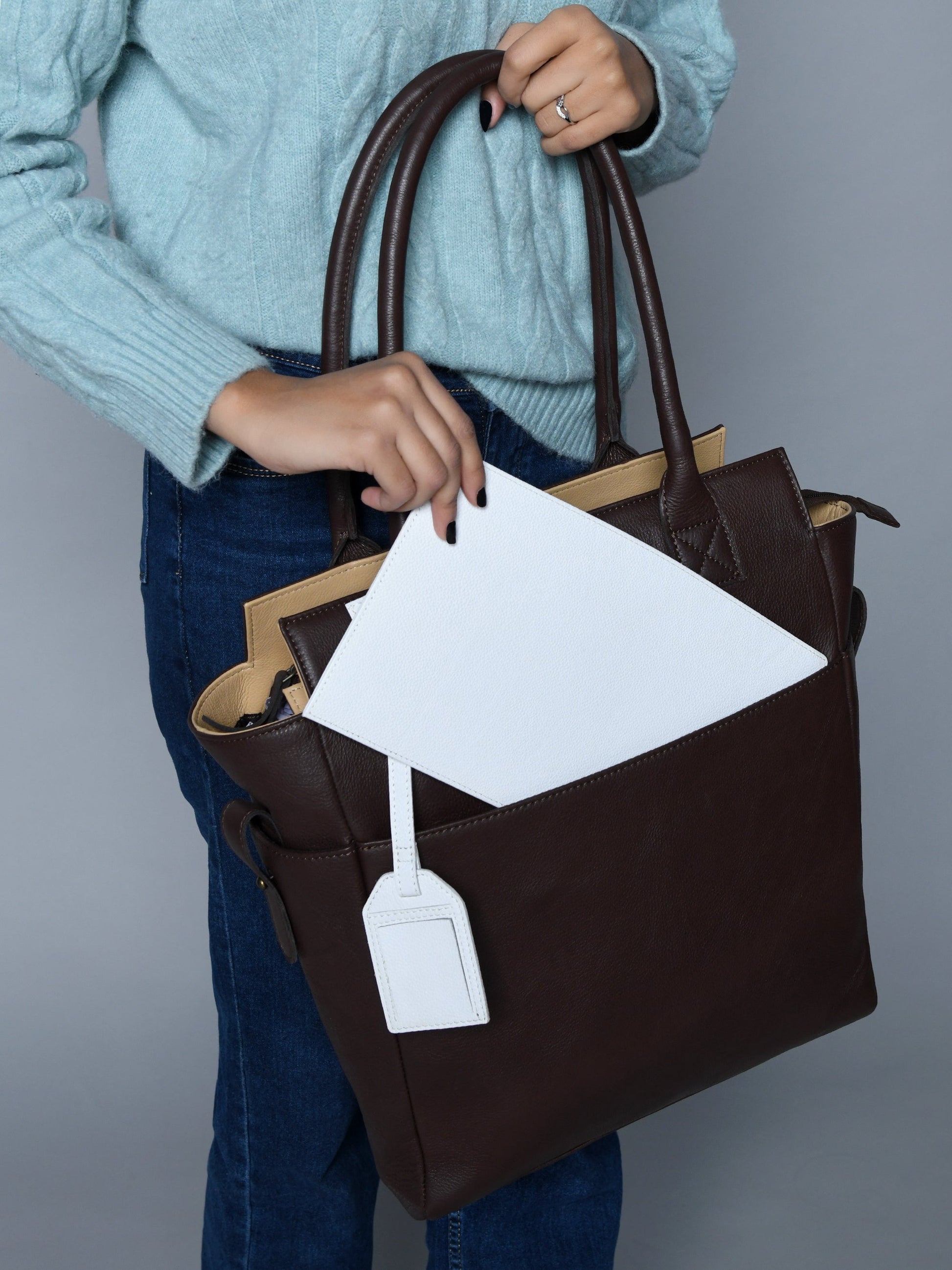 Chestnut Charm Brown Leather Tote - Concordia Style Boutique