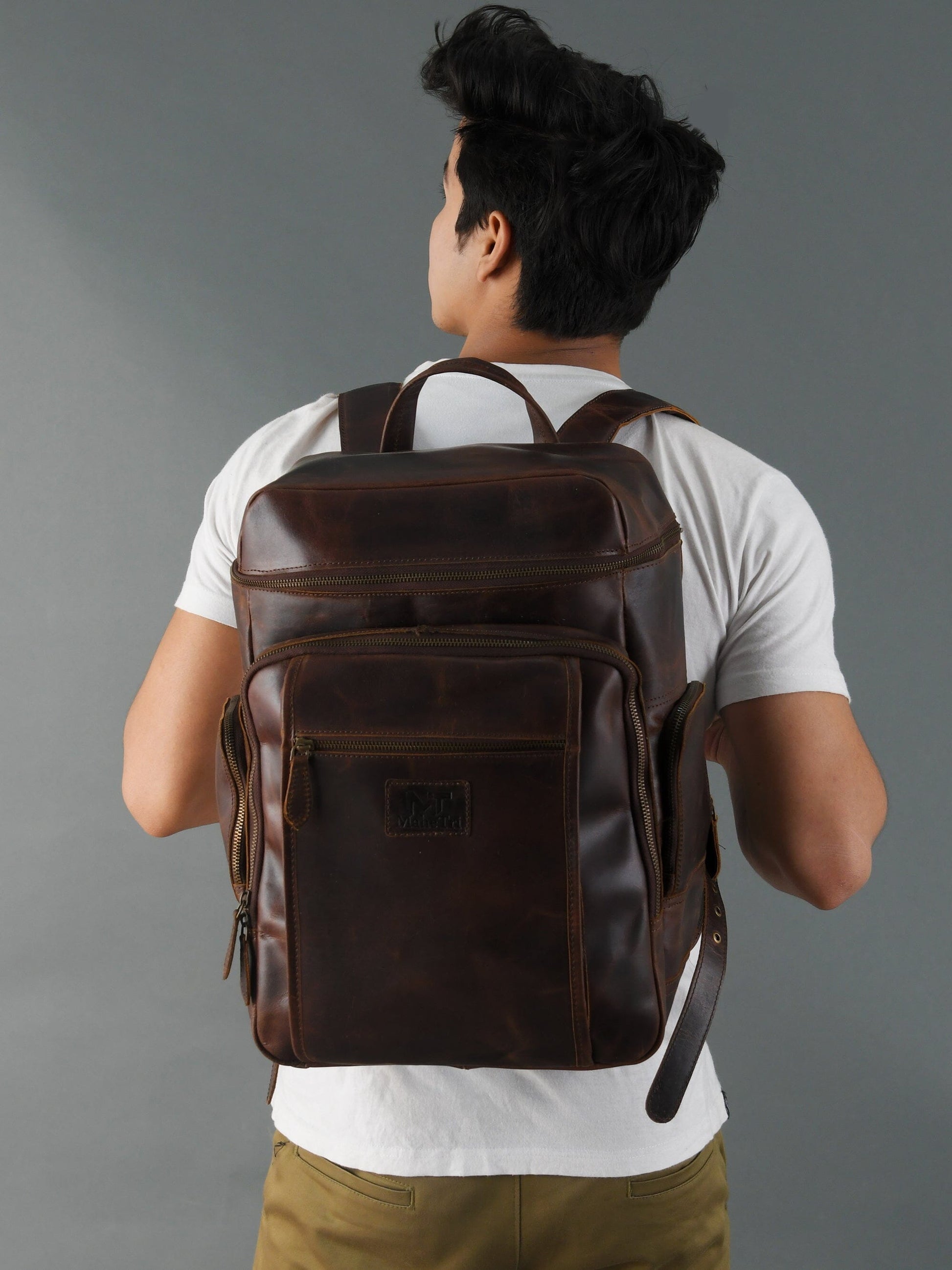 Alpha Brown Buffalo Leather Travel Backpack - Concordia Style Boutique