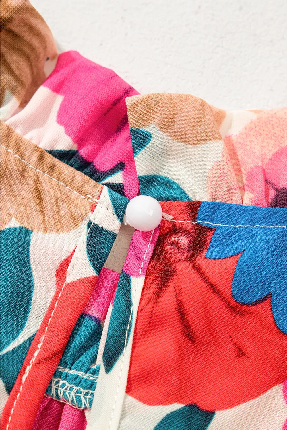 Floral Mock Neck Striped Cap Sleeve Blouse - Concordia Style Boutique